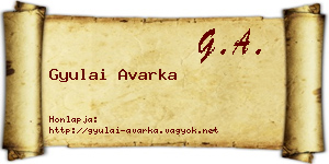 Gyulai Avarka névjegykártya